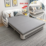 モダンデザインの綿麻ソファー - 無垢材フレーム & PUレザー製、収納付きの快適リビング必需品! fdh-4760