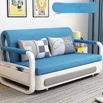 モダンデザインの綿麻ソファー - 無垢材フレーム & PUレザー製、収納付きの快適リビング必需品! fdh-4760