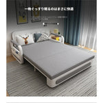 モダンデザインの綿麻ソファー - 無垢材フレーム & PUレザー製、収納付きの快適リビング必需品! fdh-4760