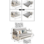 モダンデザインの綿麻ソファー - 無垢材フレーム & PUレザー製、収納付きの快適リビング必需品! fdh-4760