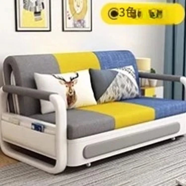 モダンデザインの綿麻ソファー - 無垢材フレーム & PUレザー製、収納付きの快適リビング必需品! fdh-4760