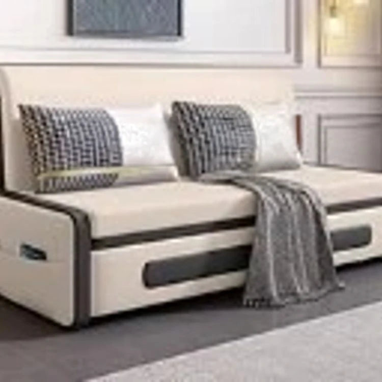 デザイン性抜群のエアレザーソファー - パイン材使用、収納付き、快適なリビング空間を実現! fdh-4761