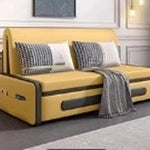 デザイン性抜群のエアレザーソファー - パイン材使用、収納付き、快適なリビング空間を実現! fdh-4761