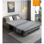 デザイン性抜群のエアレザーソファー - パイン材使用、収納付き、快適なリビング空間を実現! fdh-4761