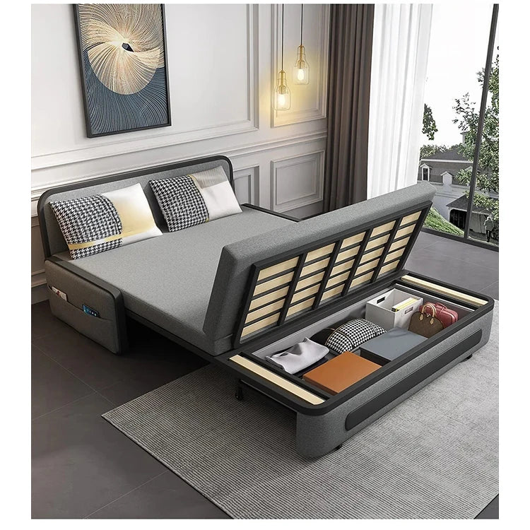 デザイン性抜群のエアレザーソファー - パイン材使用、収納付き、快適なリビング空間を実現! fdh-4761