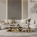 ラグジュアリーなデザイン!セラミック×ステンレスのセンターテーブルでスタイルアップ fdl-2598