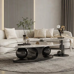 ラグジュアリーなデザイン!セラミック×ステンレスのセンターテーブルでスタイルアップ fdl-2598