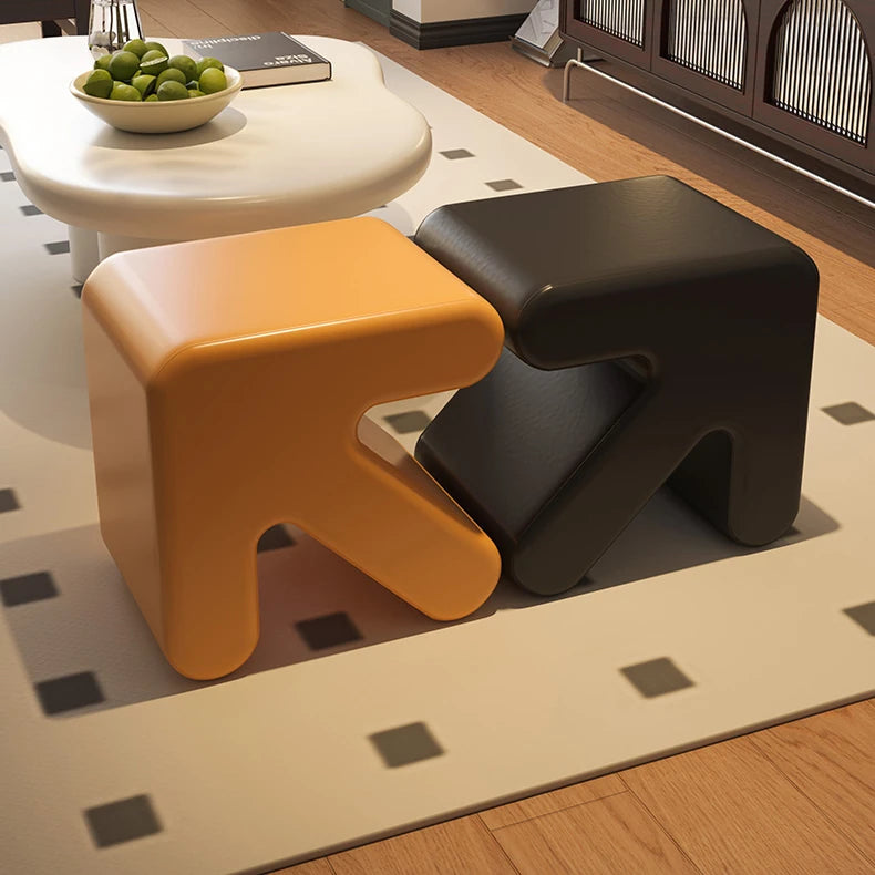 【ポップなデザイン!おしゃれな人工皮革スツール - リビングに彩りをプラス】 fel-1953