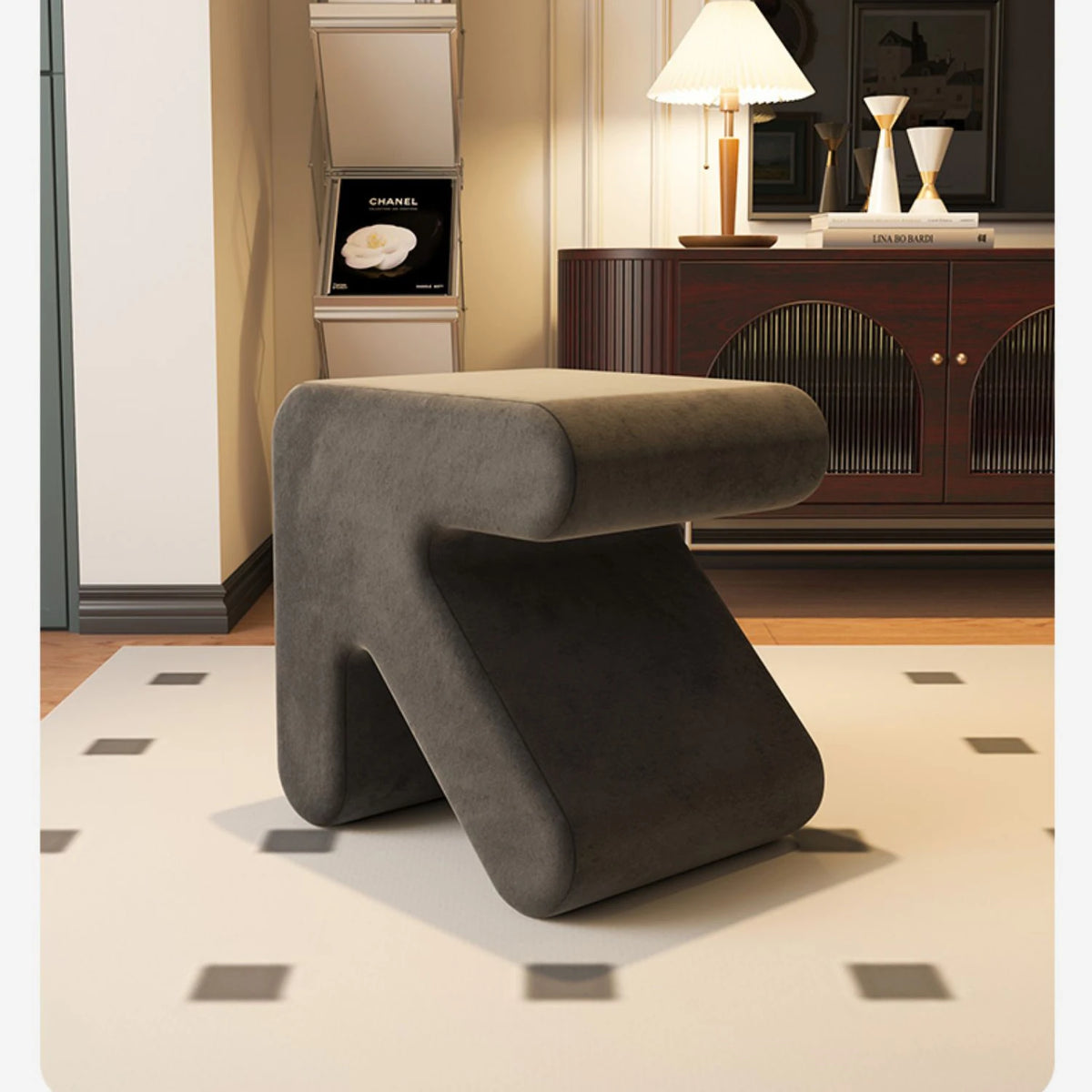 【ポップなデザイン!おしゃれな人工皮革スツール - リビングに彩りをプラス】 fel-1953