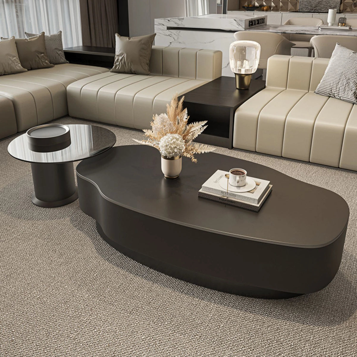 【高級感溢れるセラミックガラス製センターテーブル - モダンデザインが魅力!】 fel-1958