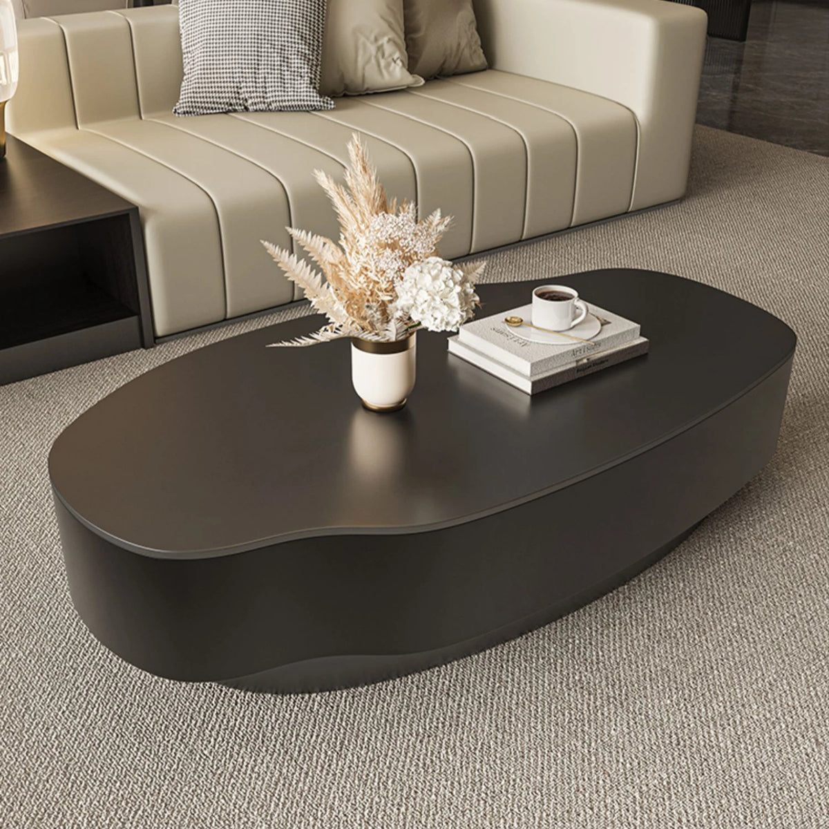 【高級感溢れるセラミックガラス製センターテーブル - モダンデザインが魅力!】 fel-1958