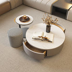 センターテーブル おしゃれ 円形 セラミック天板 エコ木材脚部 2点セット 幅80cm 大テーブル 幅40cm 小テーブル 北欧風 モダン リビング カフェ風 1人用 2人用 コンパクト 省スペース fel-1961