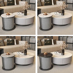 センターテーブル おしゃれ 円形 セラミック天板 エコ木材脚部 2点セット 幅80cm 大テーブル 幅40cm 小テーブル 北欧風 モダン リビング カフェ風 1人用 2人用 コンパクト 省スペース fel-1961