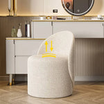 高級感あふれる実木シープボアスツール - エアレザー&綿麻クッション付きデザインチェア fel-1977