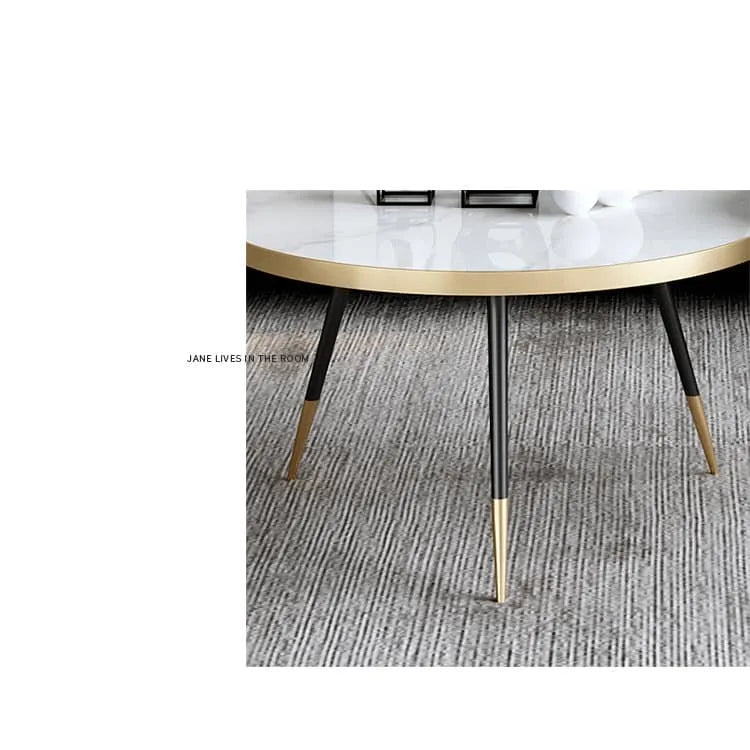 ラグジュアリーな大理石センターテーブルセット|リビングに洗練された魅力を加える fel-1986