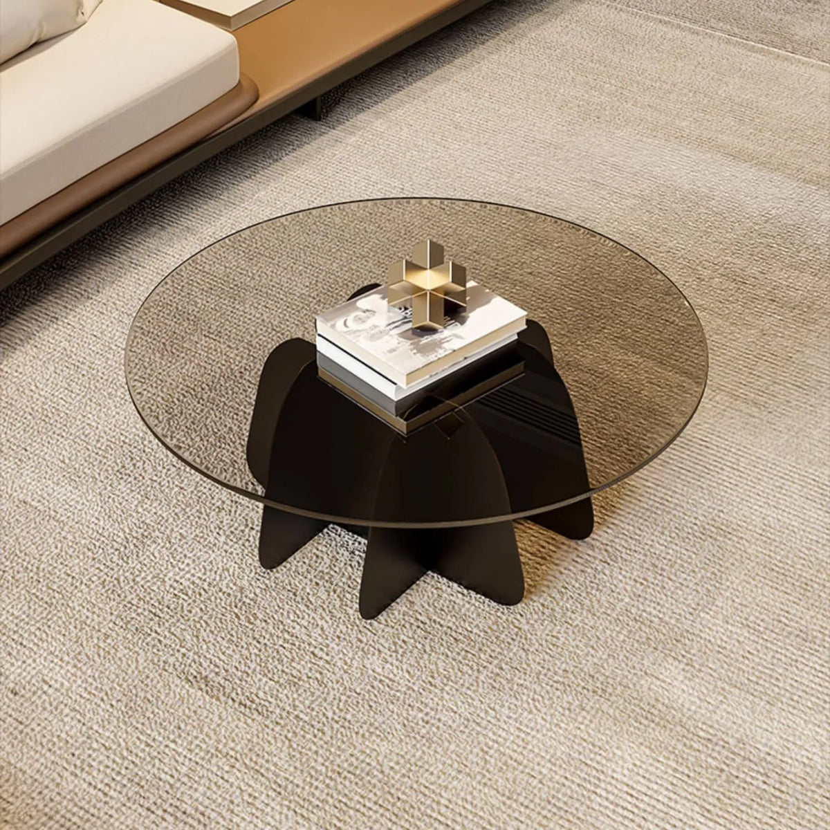 高級感あふれるガラスのセンターテーブル|モダンデザインでおしゃれな空間を演出 fel-2020