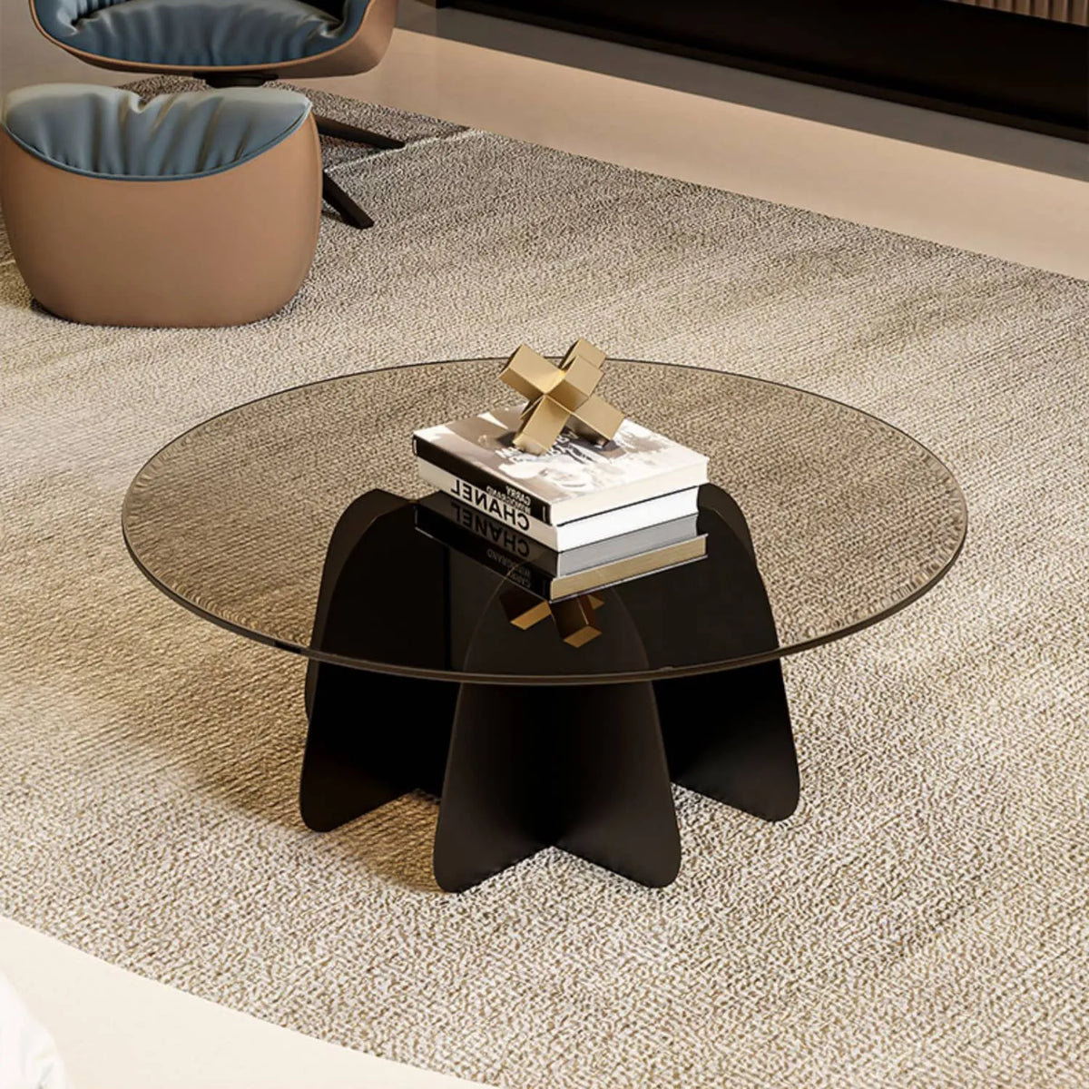 高級感あふれるガラスのセンターテーブル|モダンデザインでおしゃれな空間を演出 fel-2020