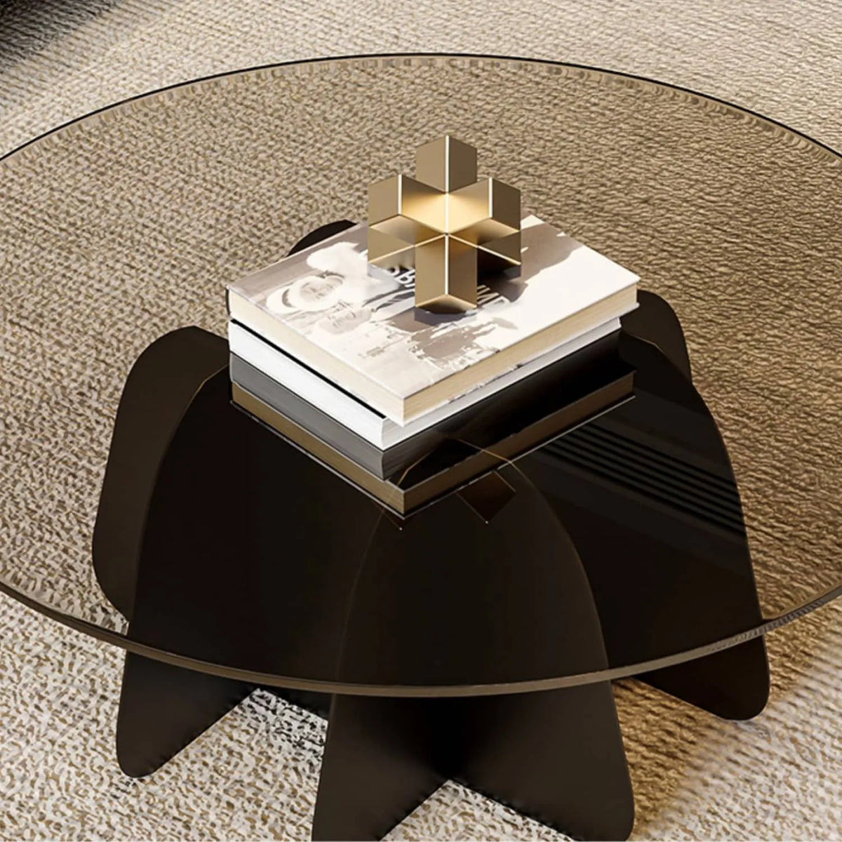 高級感あふれるガラスのセンターテーブル|モダンデザインでおしゃれな空間を演出 fel-2020