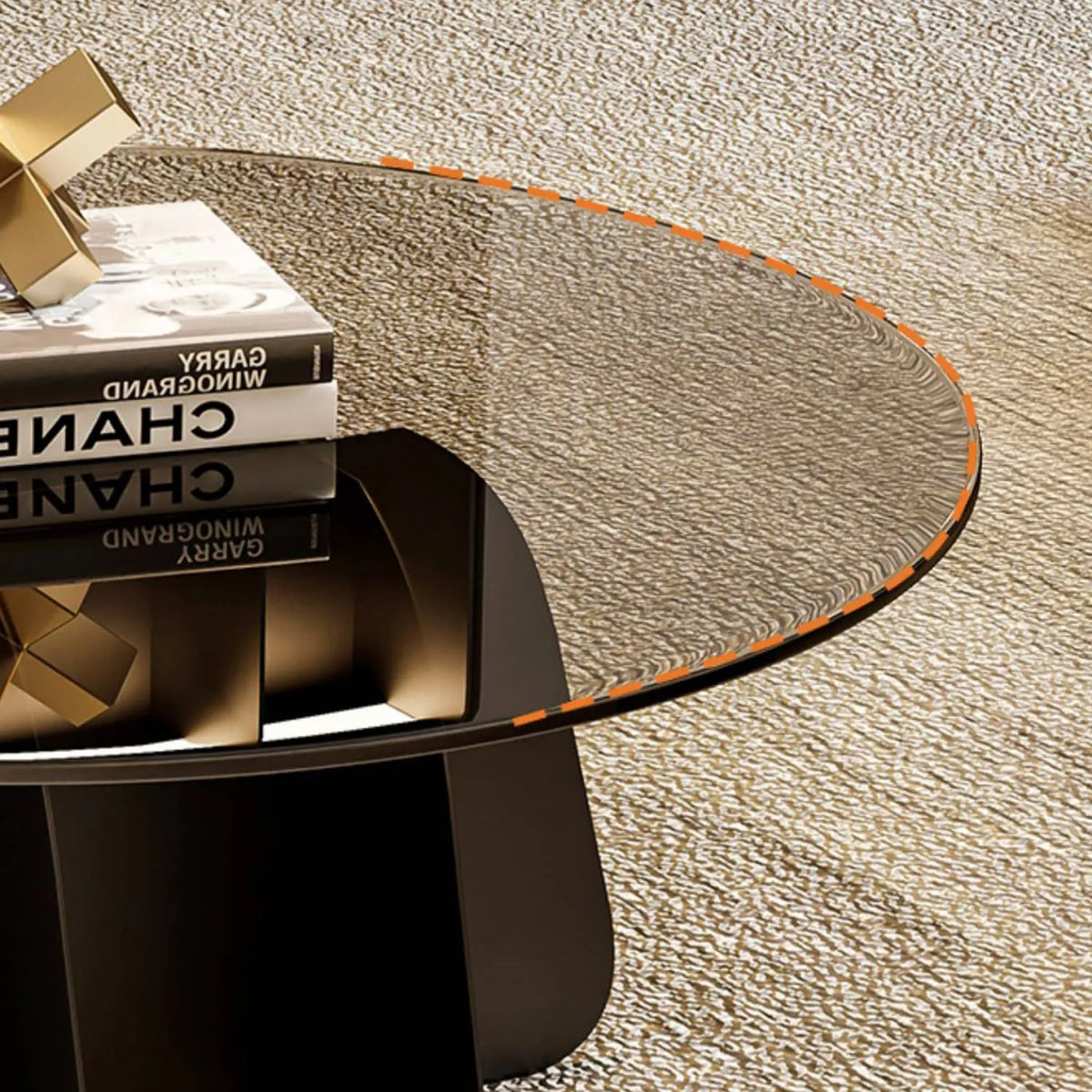 高級感あふれるガラスのセンターテーブル|モダンデザインでおしゃれな空間を演出 fel-2020