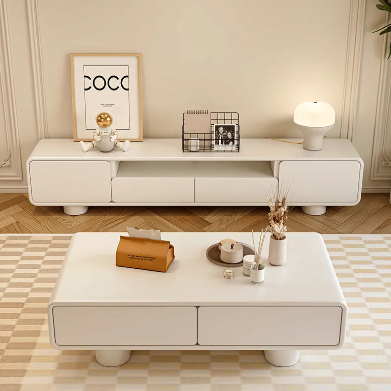 【収納たっぷり】クリーム色のかわいいローテーブル 長方形?シンプルデザイン?リビング用 fel-2439