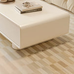 【収納たっぷり】クリーム色のかわいいローテーブル 長方形?シンプルデザイン?リビング用 fel-2439