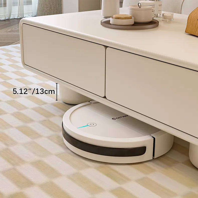 【収納たっぷり】クリーム色のかわいいローテーブル 長方形?シンプルデザイン?リビング用 fel-2439