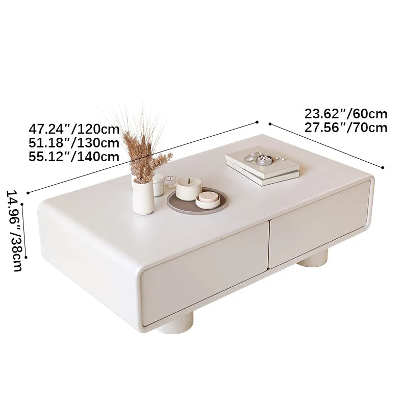 【収納たっぷり】クリーム色のかわいいローテーブル 長方形?シンプルデザイン?リビング用 fel-2439