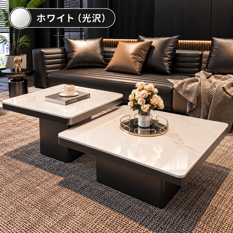 スタイリッシュなセラミックガラス製センターテーブル - モダンなリビングに最適なインテリア家具 fel-3067