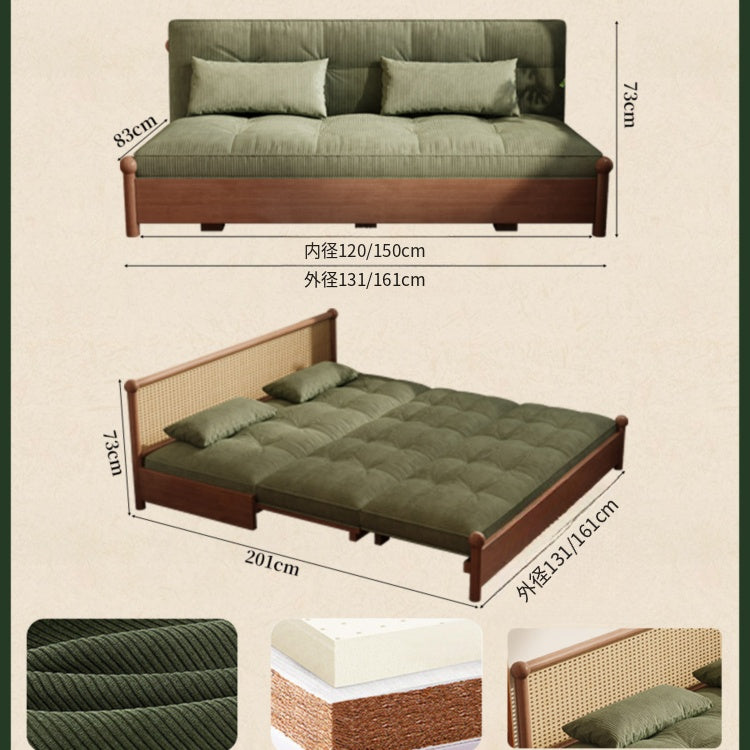 フレンチヴィンテージ風 無垢材ソファーベッド|伸縮・折りたたみ式 直線型 オーク材 リビング用 fgmy-0203-25