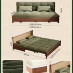 フレンチヴィンテージ風 無垢材ソファーベッド|伸縮・折りたたみ式 直線型 オーク材 リビング用 fgmy-0203-25