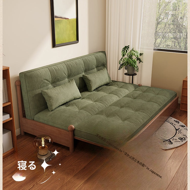 フレンチヴィンテージ風 無垢材ソファーベッド|伸縮・折りたたみ式 直線型 オーク材 リビング用 fgmy-0203-25