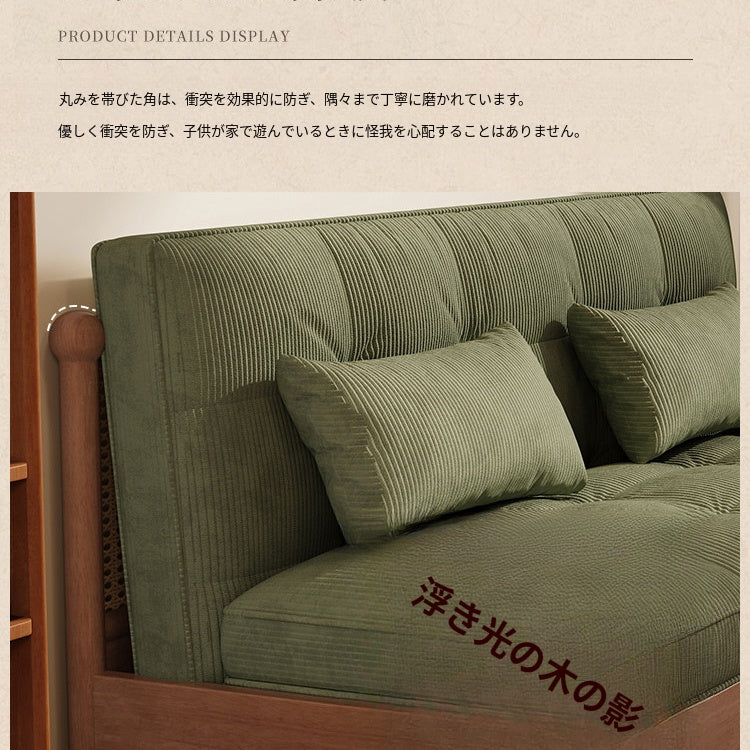 フレンチヴィンテージ風 無垢材ソファーベッド|伸縮・折りたたみ式 直線型 オーク材 リビング用 fgmy-0203-25