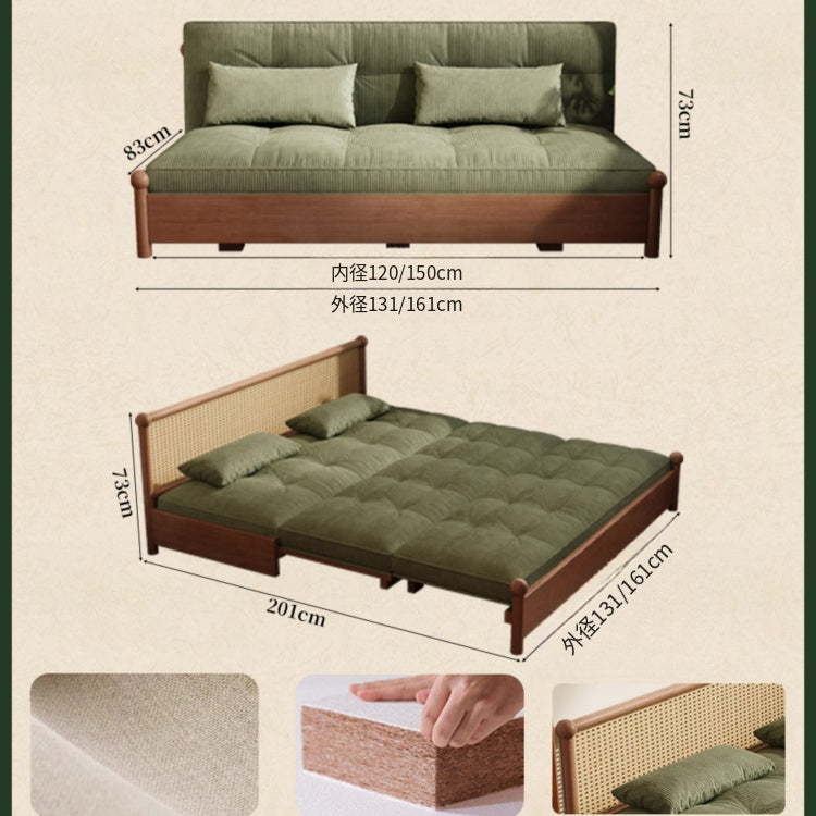 フレンチヴィンテージ風 無垢材ソファーベッド|伸縮・折りたたみ式 直線型 オーク材 リビング用 fgmy-0203-25