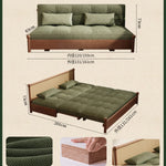 フレンチヴィンテージ風 無垢材ソファーベッド|伸縮・折りたたみ式 直線型 オーク材 リビング用 fgmy-0203-25