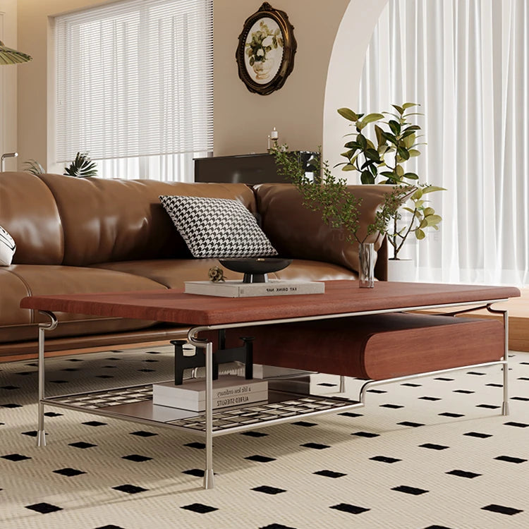 モダンデザインのステンレスセンターテーブル|リビングをおしゃれに演出 fhj-4502