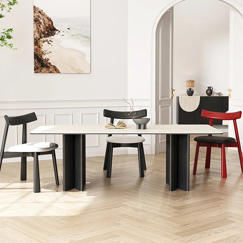 高級アッシュ材セラミック多層板テーブル | モダンなダイニング家具 | スタイリッシュで耐久性抜群 fhmj-5030