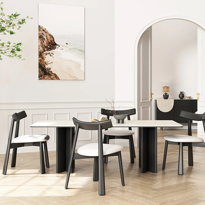 高級アッシュ材セラミック多層板テーブル | モダンなダイニング家具 | スタイリッシュで耐久性抜群 fhmj-5030