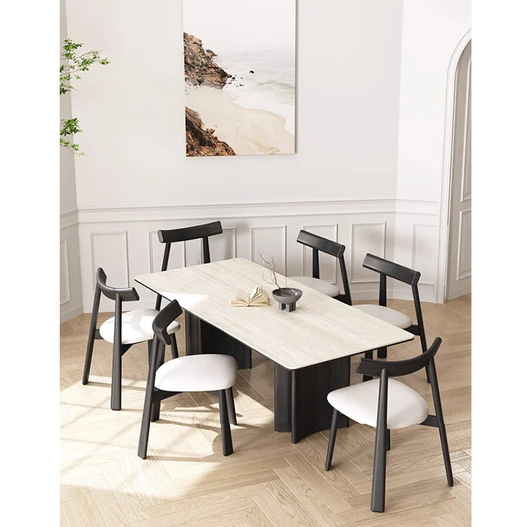 高級アッシュ材セラミック多層板テーブル | モダンなダイニング家具 | スタイリッシュで耐久性抜群 fhmj-5030