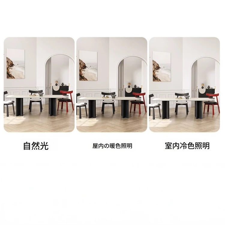 高級アッシュ材セラミック多層板テーブル | モダンなダイニング家具 | スタイリッシュで耐久性抜群 fhmj-5030