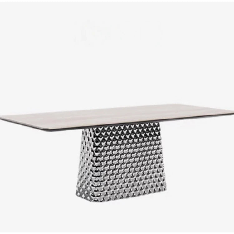 現代的なセラミックテーブル|多層板・ステンレス製|おしゃれなダイニング家具 fhmj-5032