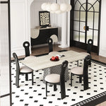 現代的なセラミックテーブル|多層板・ステンレス製|おしゃれなダイニング家具 fhmj-5032