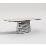 現代的なセラミックテーブル|多層板・ステンレス製|おしゃれなダイニング家具 fhmj-5032