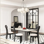 現代的なセラミックテーブル|多層板・ステンレス製|おしゃれなダイニング家具 fhmj-5032