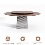 ラグジュアリー多層板テーブル|ステンレス製脚・アルミニウム合金仕様|モダンデザインのダイニングテーブル fhmj-5033