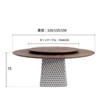 ラグジュアリー多層板テーブル|ステンレス製脚・アルミニウム合金仕様|モダンデザインのダイニングテーブル fhmj-5033