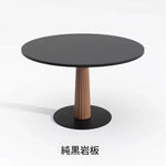 アッシュ材セラミック製のモダンラウンドテーブル|スタイリッシュで機能的なダイニング家具 fhmj-5036