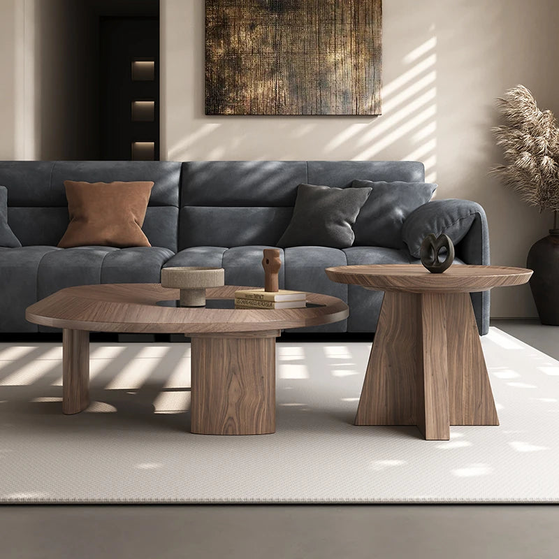 モダンセンターテーブル 中密度繊維板と強化ガラスの洗練されたデザイン おしゃれなリビングに最適 fhmj-5041