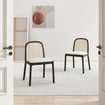 アッシュ材とラタンのスタイリッシュなチェア - モダンインテリアにぴったりのユニークデザイン fhmj-5047