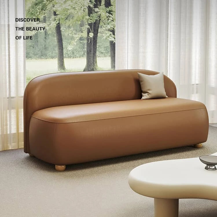 パイン材×合皮のモダンソファー|リビングをスタイリッシュに彩るコンパクトデザイン fhw-2066