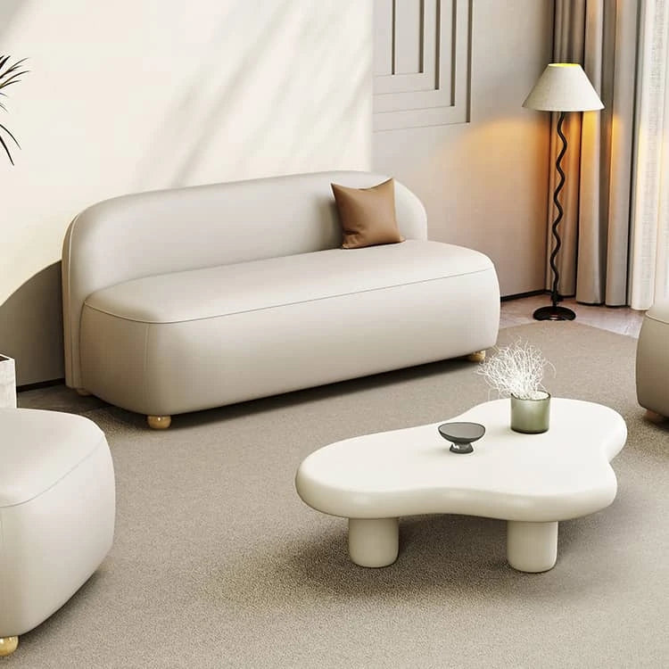 パイン材×合皮のモダンソファー|リビングをスタイリッシュに彩るコンパクトデザイン fhw-2066